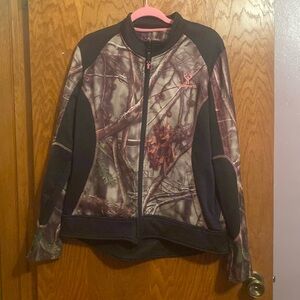 Camo zip up sweater